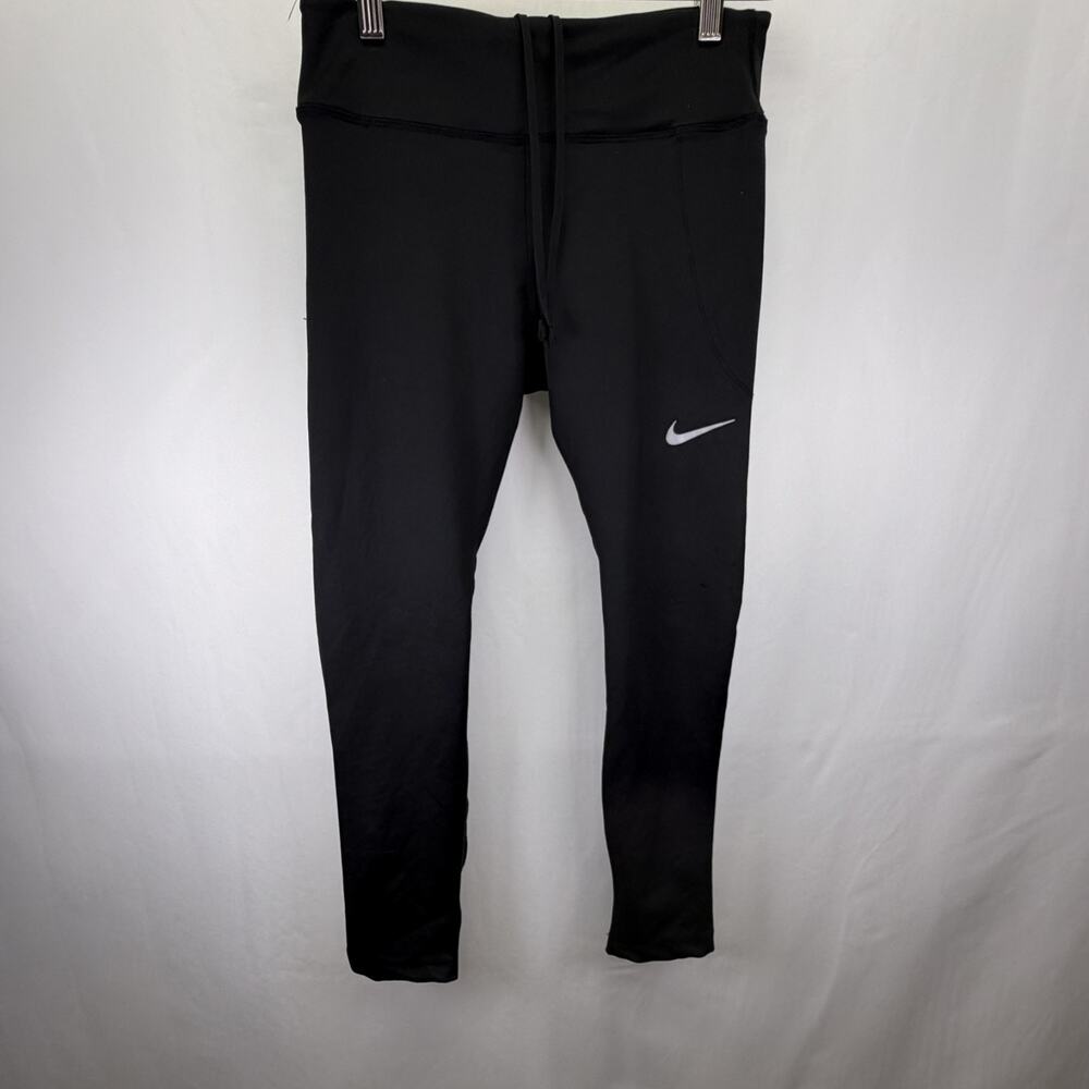 NIKE DRI FIT TECH RUNNING‎ CAPRIS PANTS BLACK sz M racing training